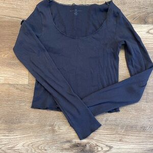 Brandy Melville Navy Long Sleeve Top